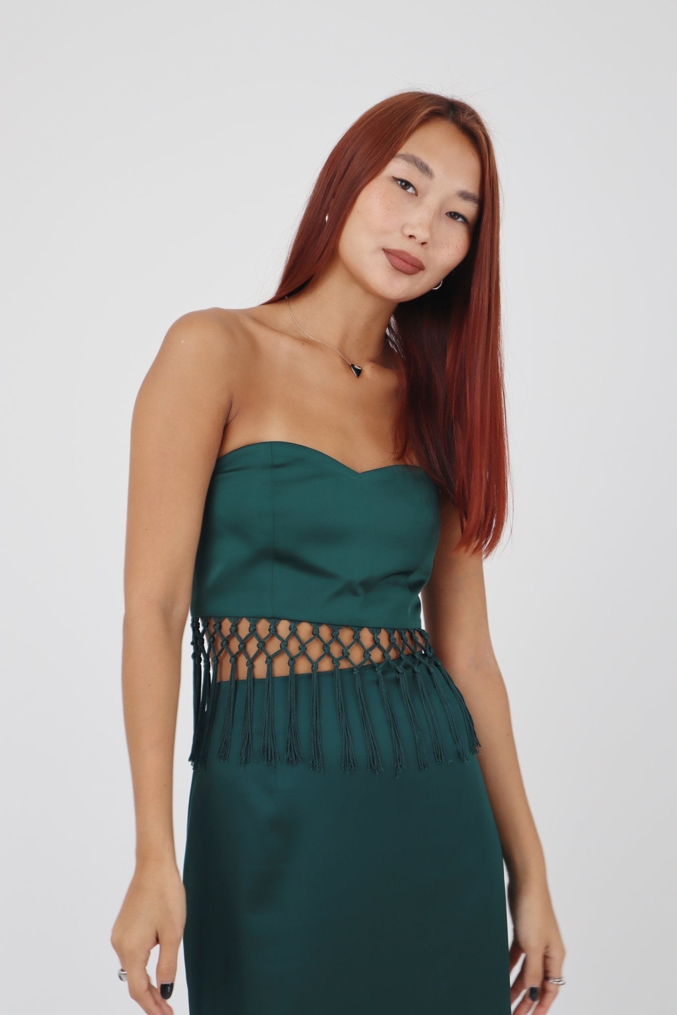 Twinty Macrame Cropped Top | Green - Twinty London